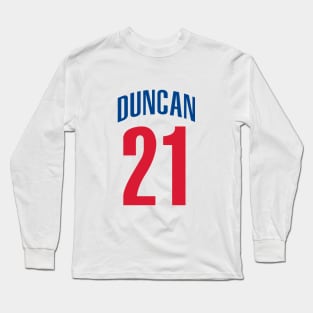 Tim Duncan Number 21 Long Sleeve T-Shirt